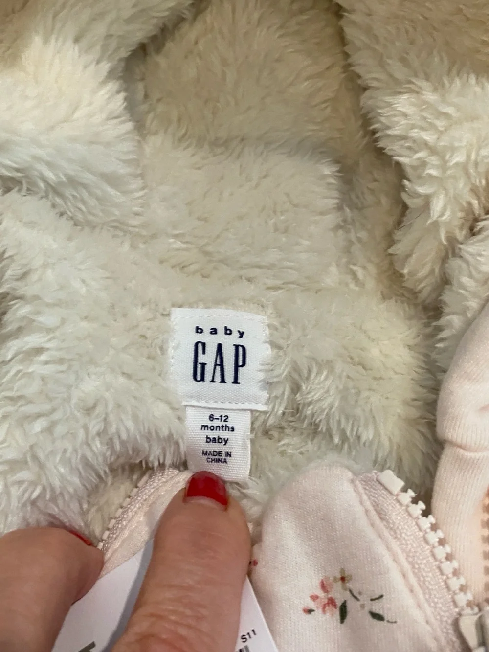 New GAP Light Pink Floral Quilted Hooded Baby One-Piece NWT